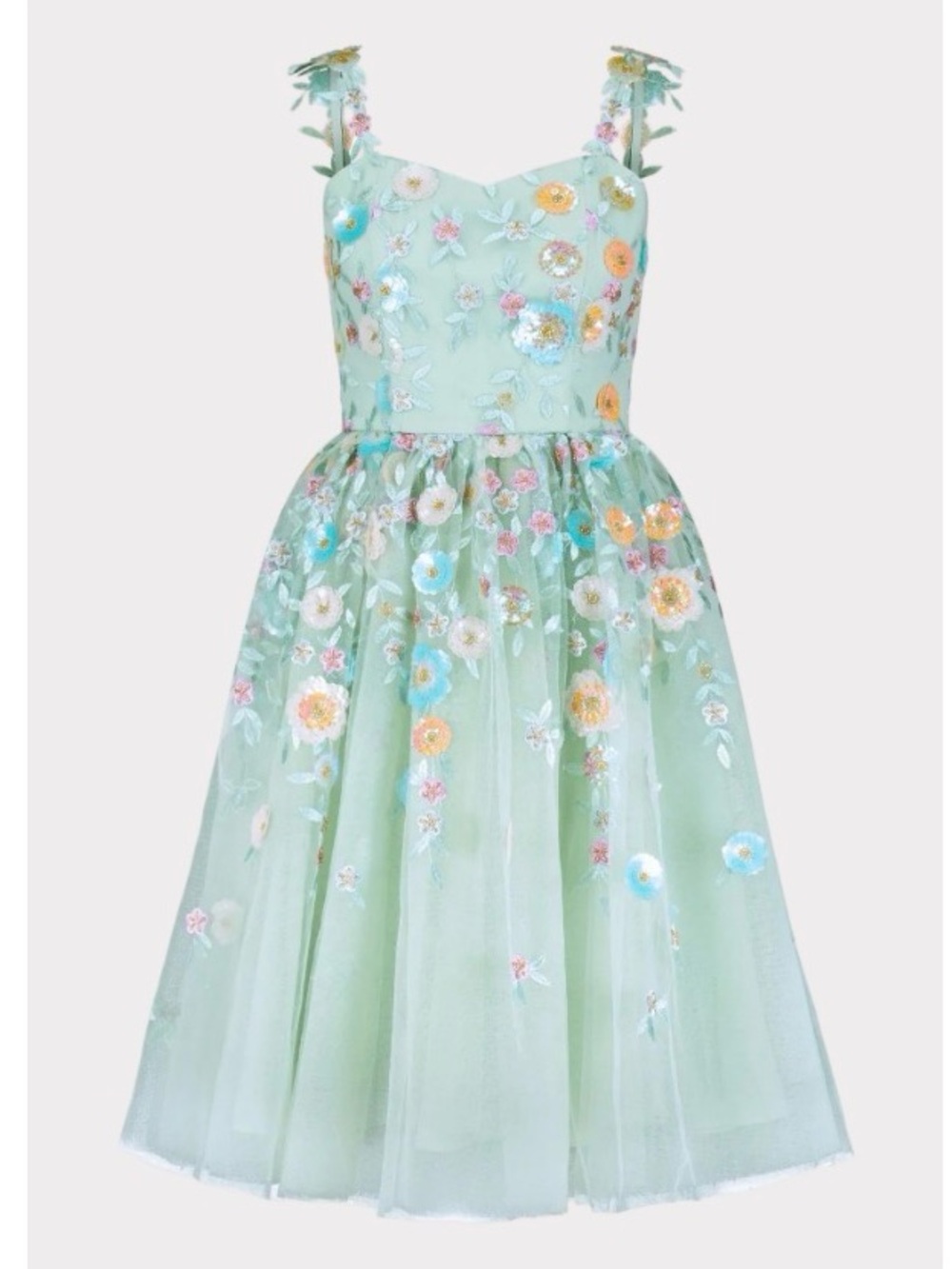 JessaKae teal garden fairy Floral Embroidered Tulle Dress